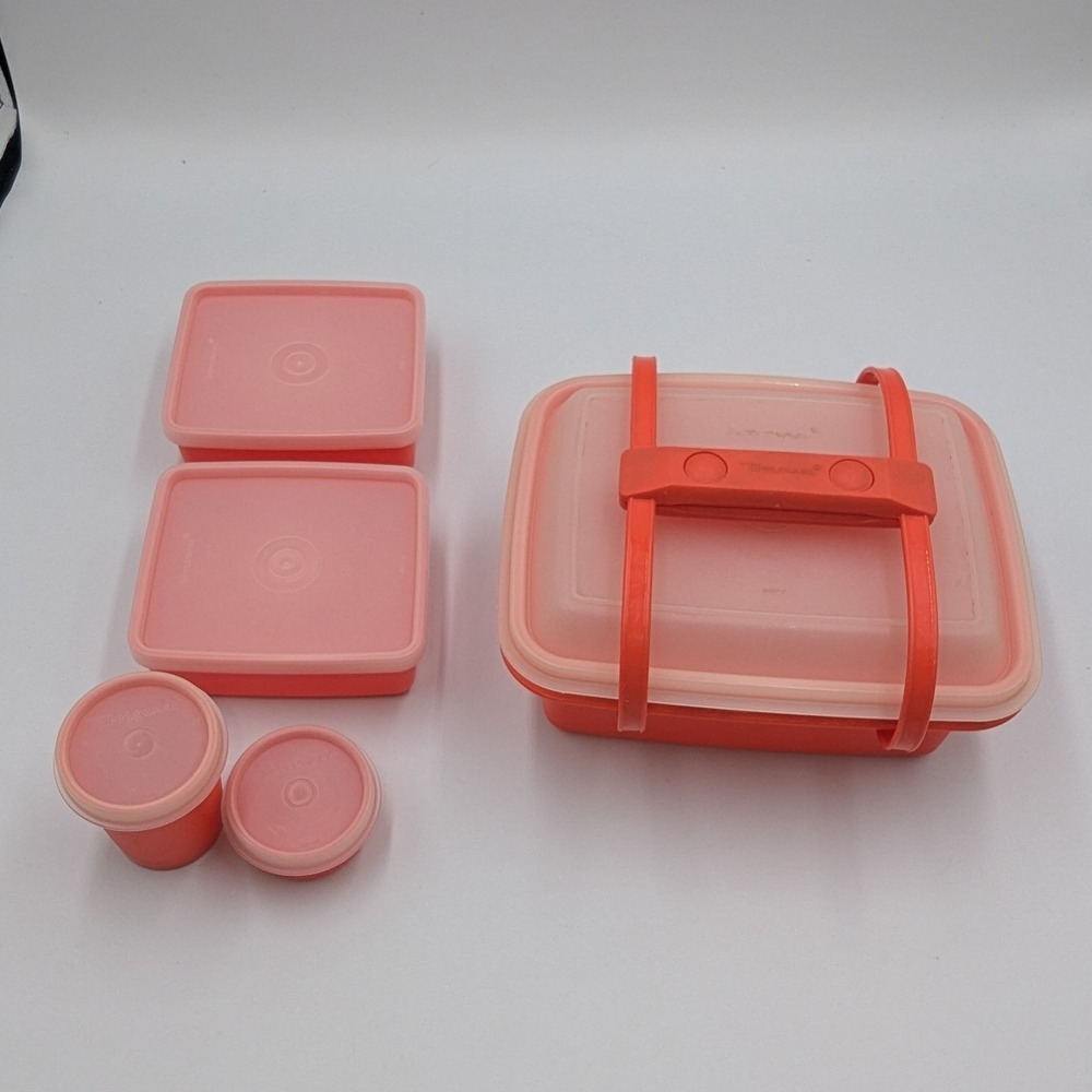 Tupperware Toys Mini "Pack N Carry" Red Retro Full Set Vintage #1513